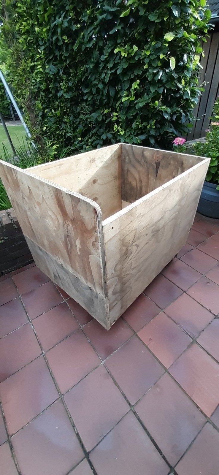 Houten bak op wielen, Ophalen, Gebruikt