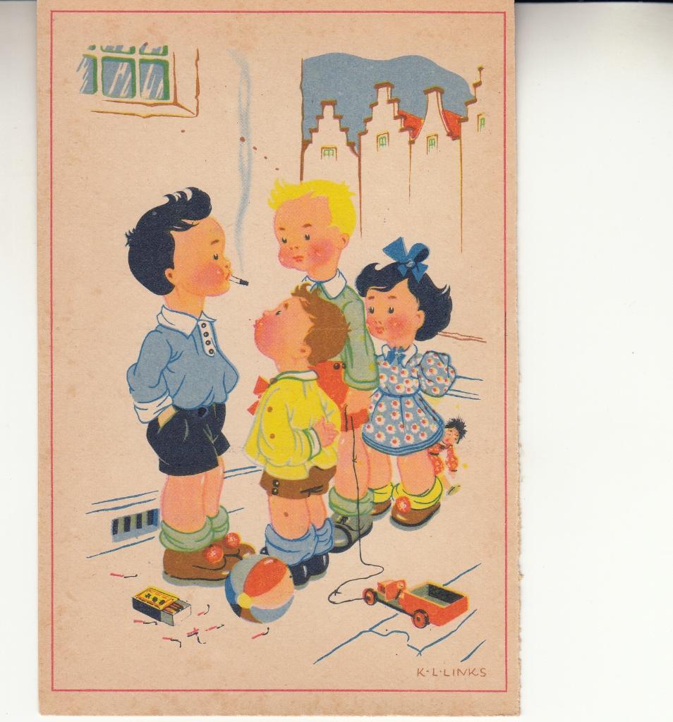 Karel Links                         =0042=, Verzamelen, Ansichtkaarten | Themakaarten, Ophalen of Verzenden, 1940 tot 1960, Ongelopen