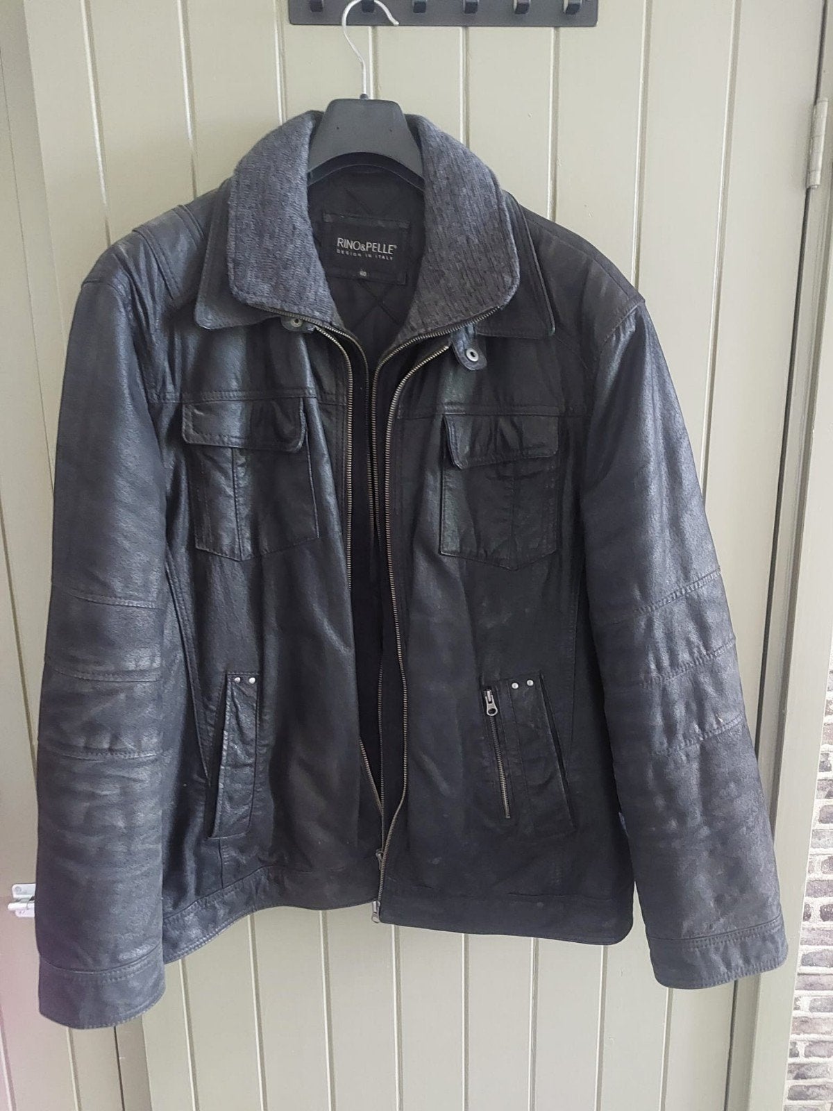 Zwarte leren winterjas Rino&Pelle maat 60, Kleding | Heren, Zwart, Overige maten, Ophalen of Verzenden, Rino&Pelle