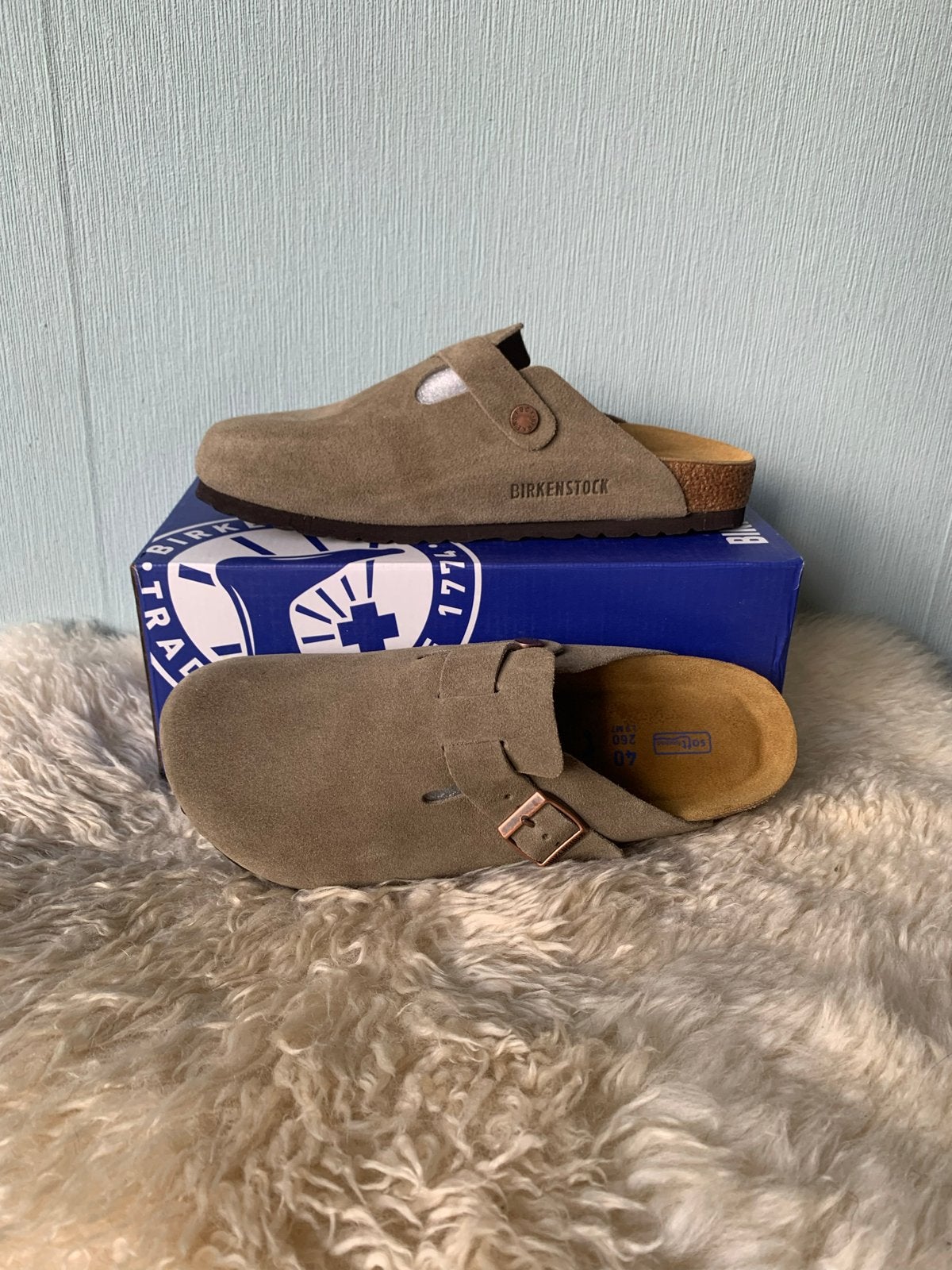 Birkenstock Boston Clogs - Nieuw, Verzenden, Zo goed als nieuw, Instappers, Beige