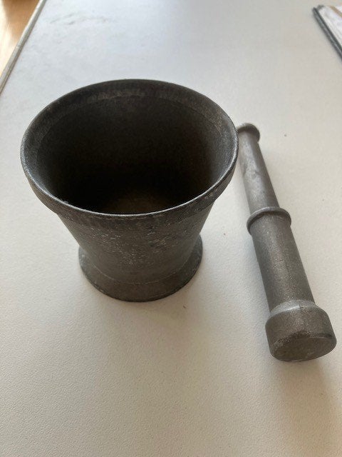 Vintage tinnen vijzel, Ophalen