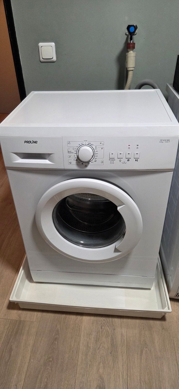 proline wasmachine, 6 tot 8 kg, Ophalen, Gebruikt, 1200 tot 1600 toeren