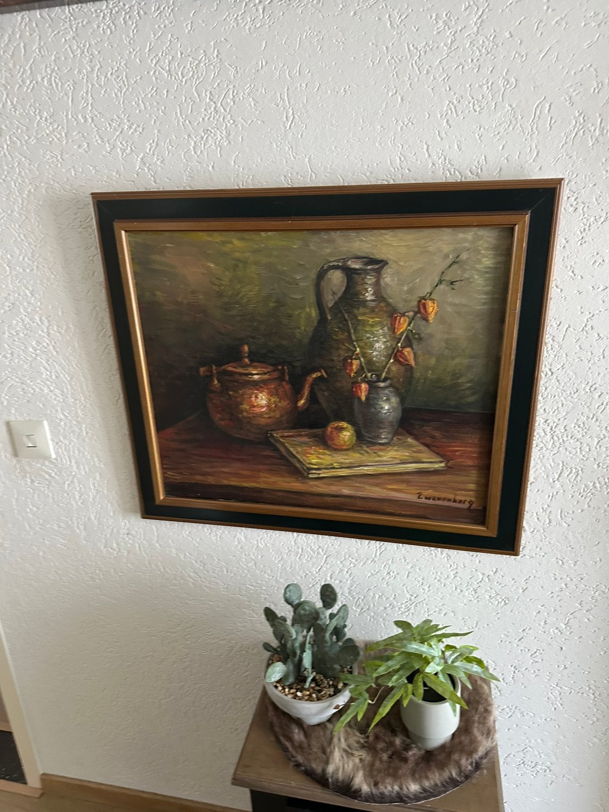 Te loop olieverfschilderij van swaneberg, Ophalen