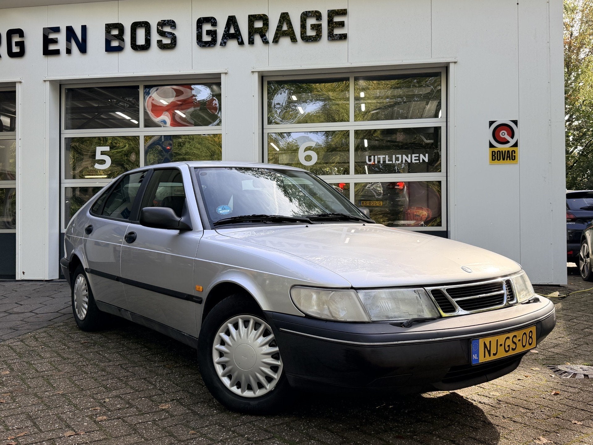 Saab 900 2.0 (bj 1996), Auto's, Voorwielaandrijving, Stof, Zwart, Elektrische ramen