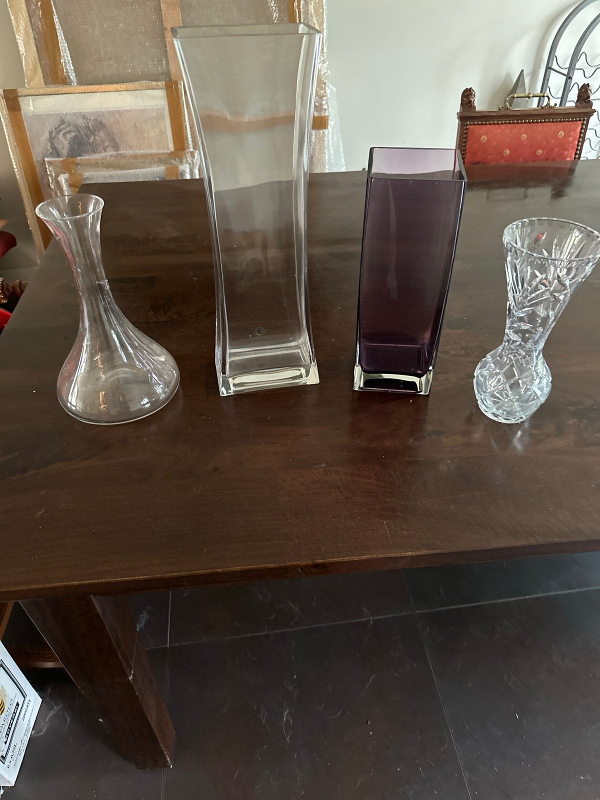 Diverse glazen vazen, Huis en Inrichting, Woonaccessoires | Vazen, Ophalen, Overige kleuren, Minder dan 50 cm, Glas
