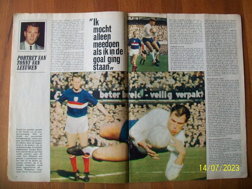 Portret Tonny van Leeuwen - GVAV ( Pep) - FC Groningen, Verzenden, Zo goed als nieuw, Overige binnenlandse clubs, Poster, Plaatje of Sticker