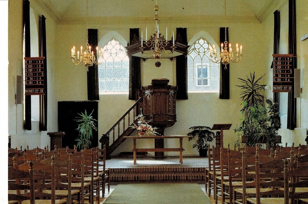 Bourtange, interieur Kerk, Ophalen of Verzenden, Gelopen, Groningen