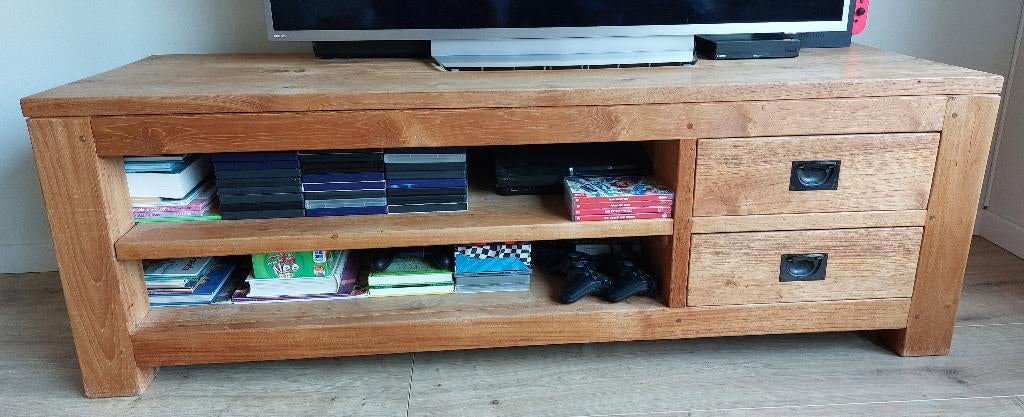 Tv meubel teak, Ophalen, Gebruikt, 150 tot 200 cm, Teakhout