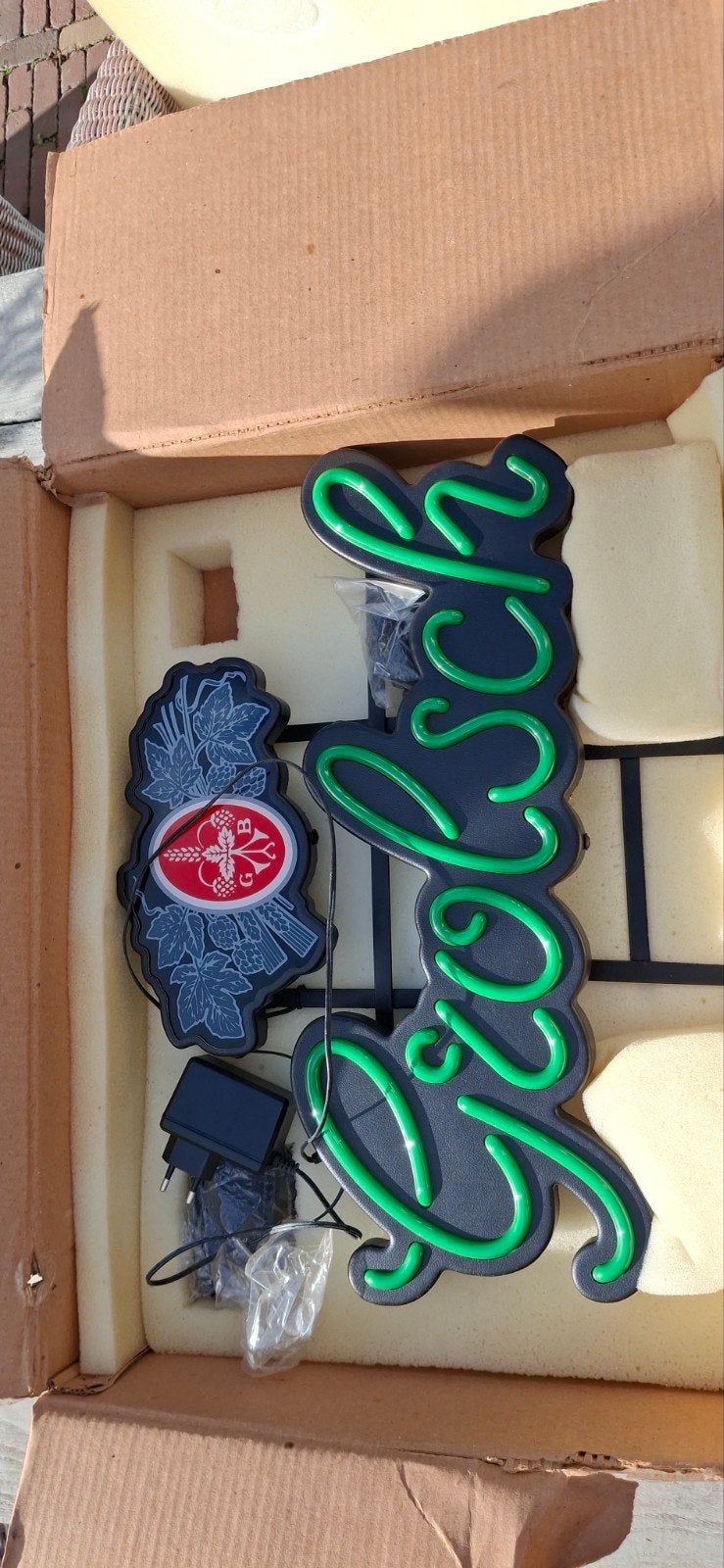Grolsch lichtreclame - Klassiek logo in originele doos, Ophalen of Verzenden, Nieuw, Lichtbak of (neon) lamp