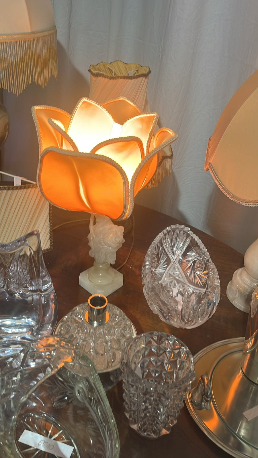 Antieke lamp met marmeren voet, Ophalen of Verzenden