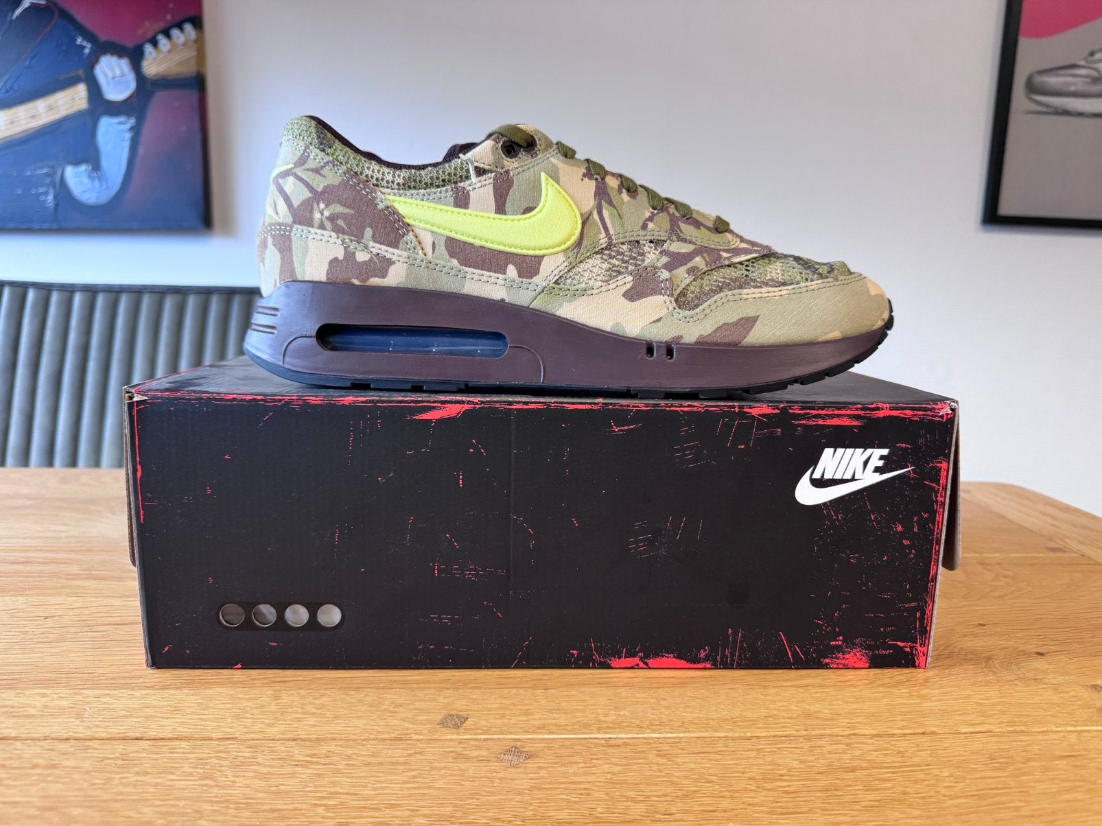 Nike Air Max 1 '86 OG Camo Light Lemon Twist 49,5 49.5, Overige kleuren, Nieuw, Ophalen of Verzenden, Sneakers of Gympen