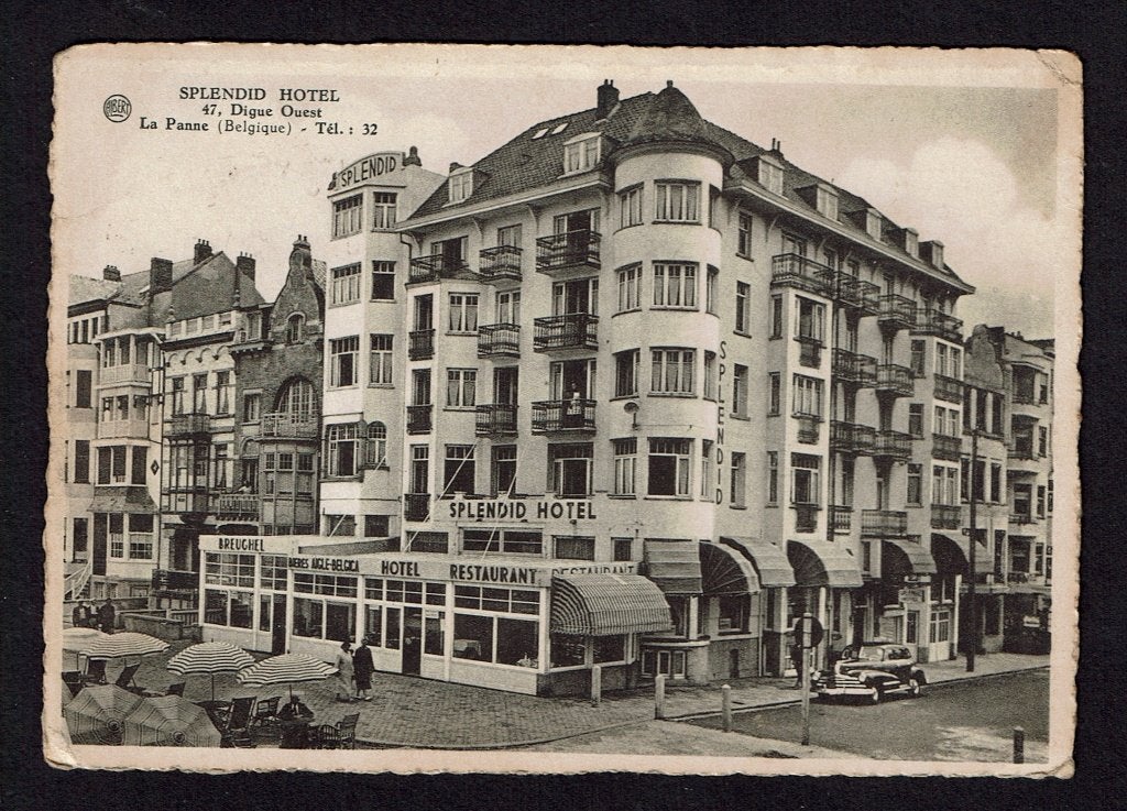 Oude ansichtkaart Splendid Hotel, De Panne (België), Ophalen of Verzenden, 1940 tot 1960, Gelopen, West-Vlaanderen