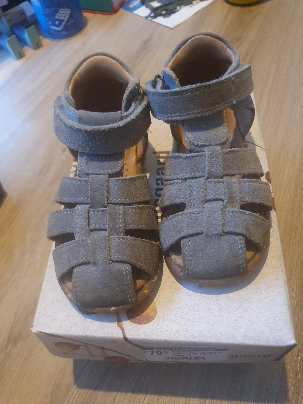 Leren Bisgaard sandalen babynlauw, maat 24, Ophalen, Jongetje of Meisje, Bisgaard, Gebruikt