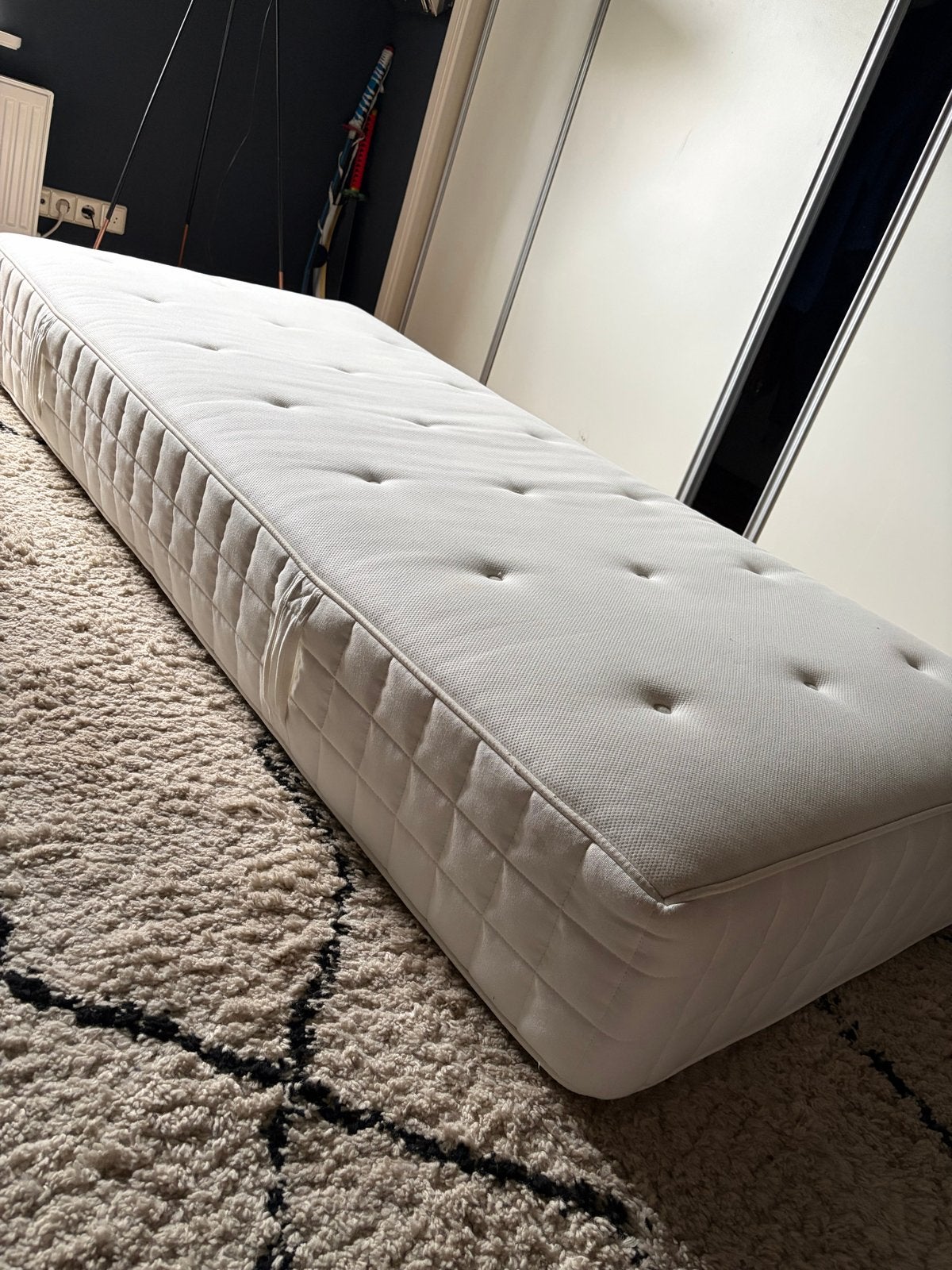 Zo goed als nieuw IKEA HYLLESTAD matras 90x200, Ophalen, 90 cm, Eenpersoons, Zo goed als nieuw