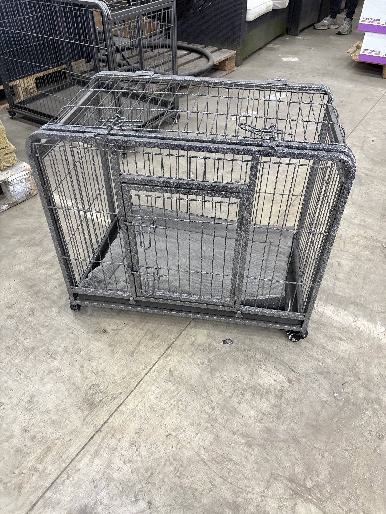 Inklapbare Hondenbench puppy bench op Wielen Inclusief mat, Dieren en Toebehoren, Hondenbenches, Ophalen, Zo goed als nieuw