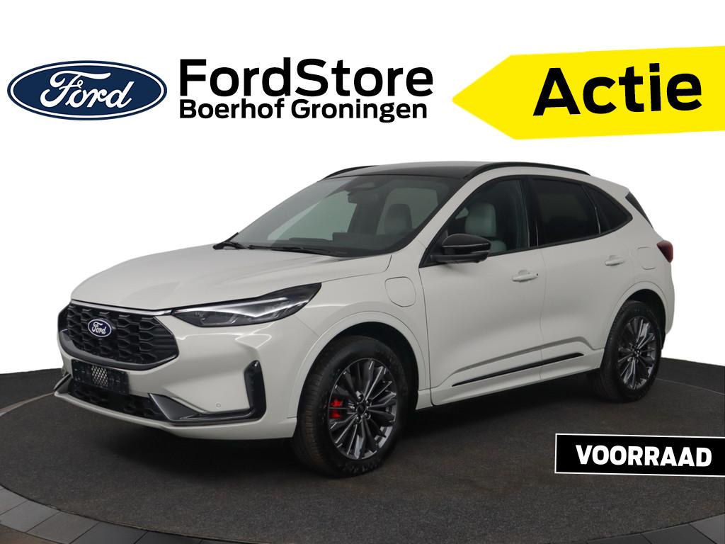 Ford Kuga 2.5 PHEV 243pk Sound Edition | Adapt. Cruise | Tre, Auto's, Ford, 14 kWh, Zwart, 4 cilinders, Leder en Stof