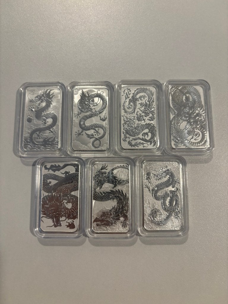 Perth Mint Dragon Rectangle 1 oz zilver | 2023 & 2024, Ophalen of Verzenden, Zilver