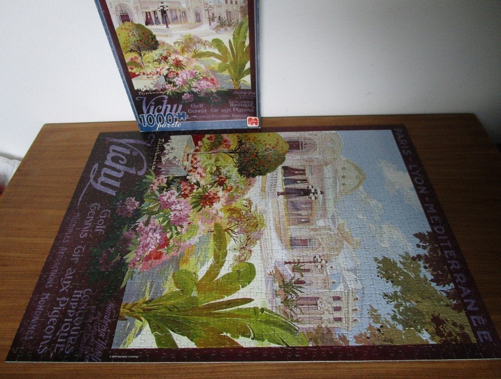 Nr.57: Puzzel van Jumbo Vichy Vintage afbeelding 1000 stukje, Ophalen of Verzenden, 500 t/m 1500 stukjes, Gebruikt, Legpuzzel