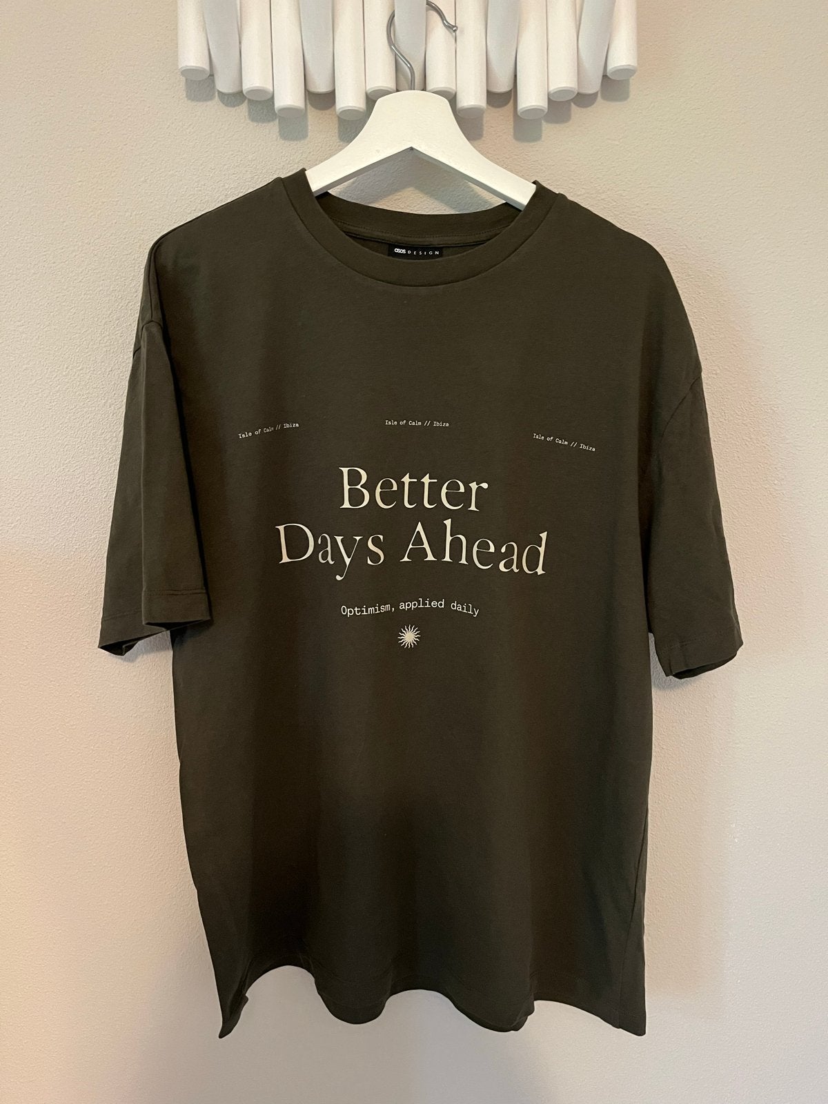 ASOS DESIGN T-shirt met 'Better Days Ahead' print, Ophalen of Verzenden, Zo goed als nieuw, Maat 48/50 (M), Groen