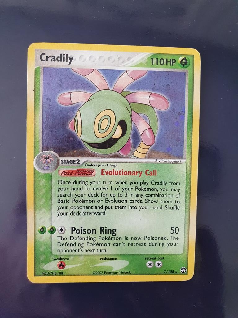 Cradily 7/108 holo pokemon kaart, Ophalen of Verzenden, Zo goed als nieuw