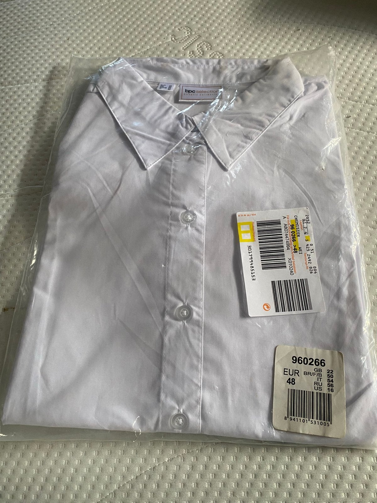 Nieuwe witte blouse met lange mouwen - BPC Selection, Ophalen of Verzenden, Nieuw, Maat 46/48 (XL) of groter, Wit
