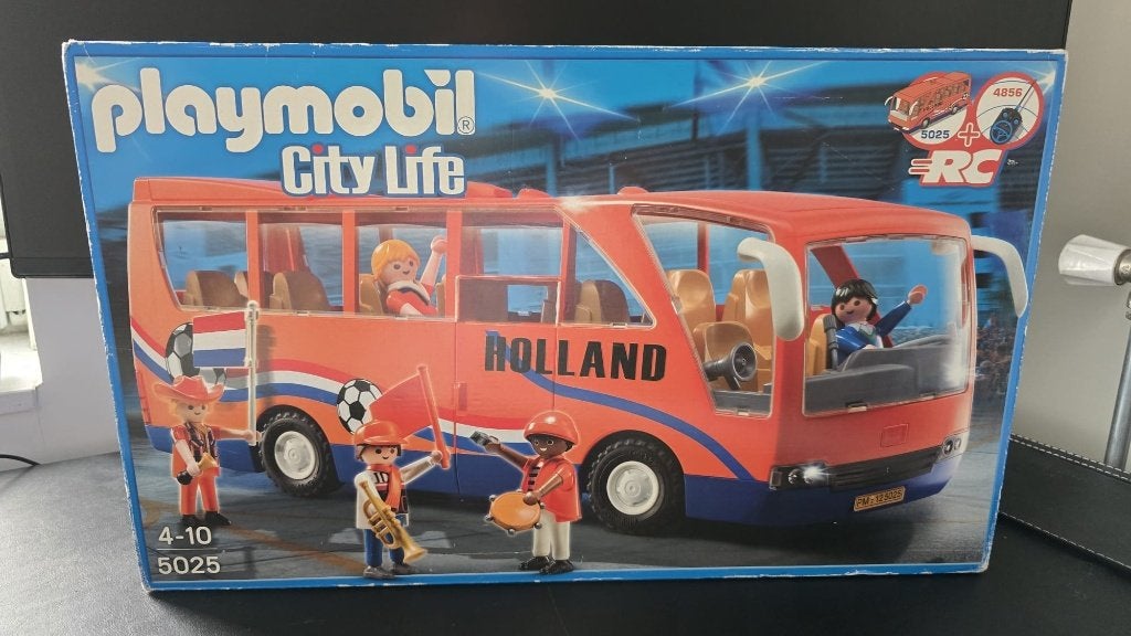 Playmobil 5025 Oranje voetbal supportersbus nieuw in doos, Complete set, Voertuig, Nieuw, Ophalen of Verzenden