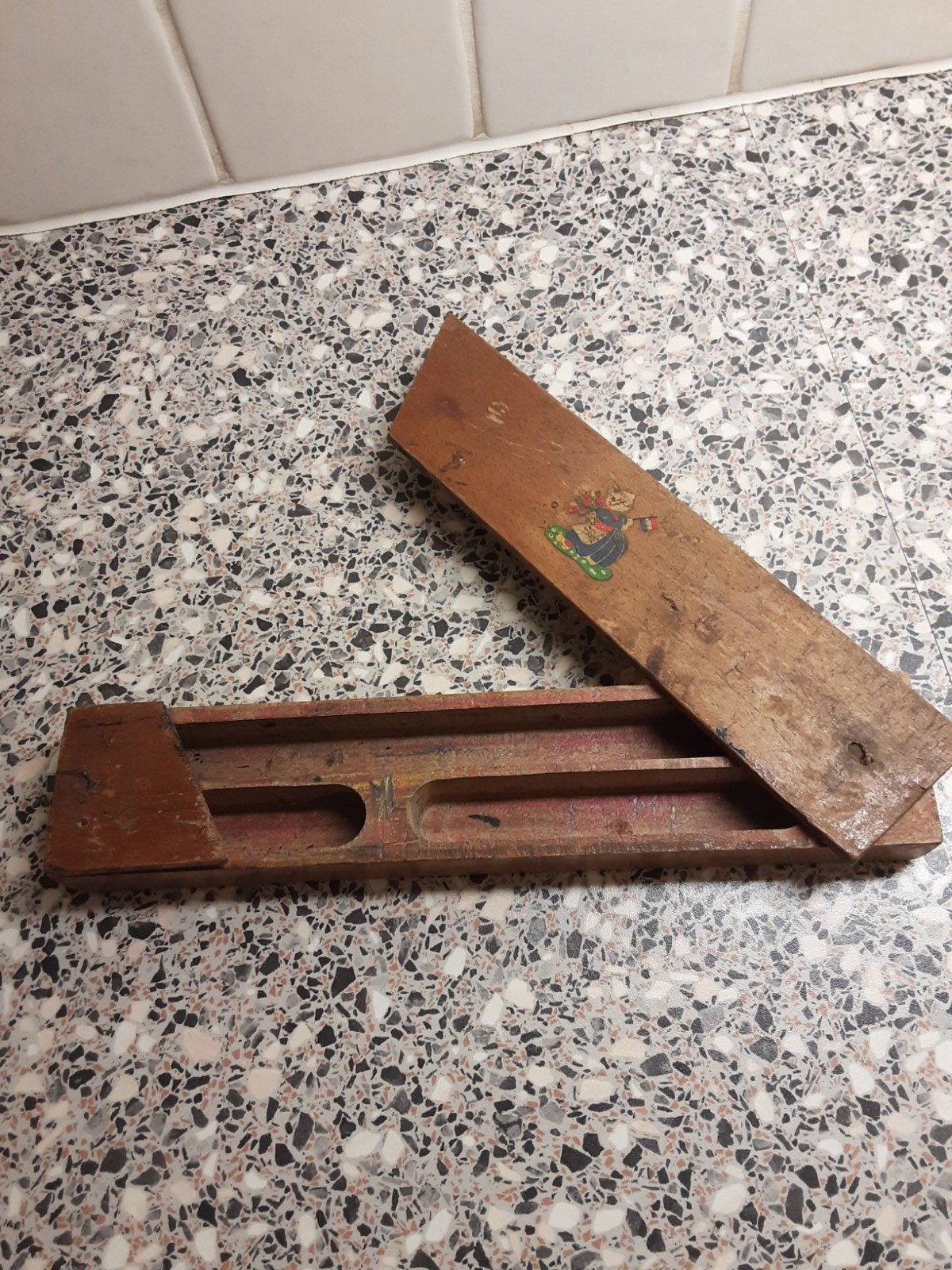 Oude griffeldoos van de jaren vijftig., Antiek en Kunst, Ophalen of Verzenden