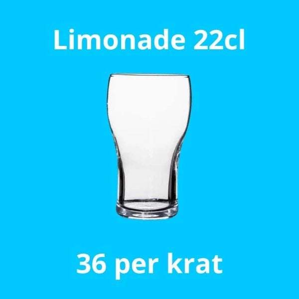 Limonadeglas 22 cl huren – 36 glazen per krat |  Nijmegen, Ophalen, Zo goed als nieuw