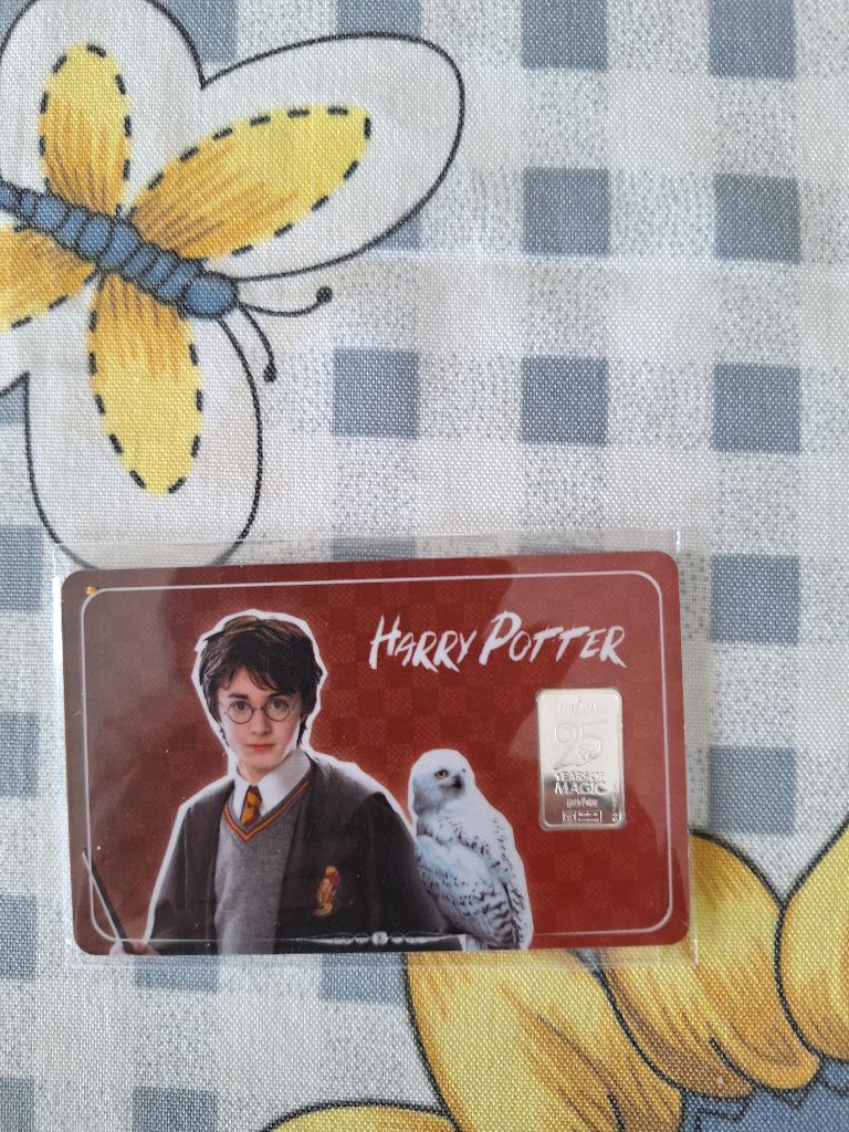 ZILVERBAAR 1GRAM 25 JAAR HARRY POTTER 999,9/1000%ZILVER, Ophalen of Verzenden, Nieuw, Overige typen