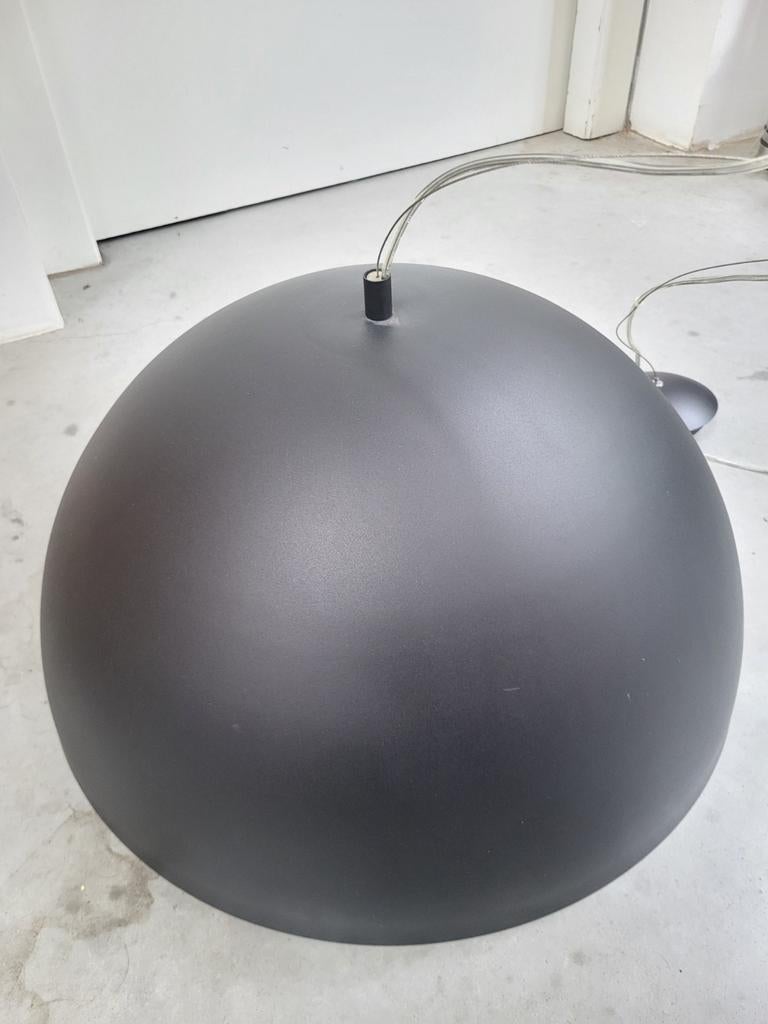 Moderne Zwarte Koepel Hanglamp; Koperkleur van binnen, Huis en Inrichting, Lampen | Hanglampen, Ophalen, Zo goed als nieuw, Metaal