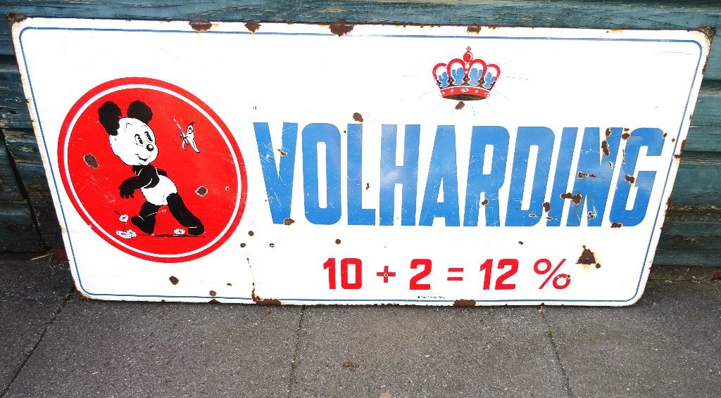 Reclamebord Volharding, Ophalen, Gebruikt, Reclamebord