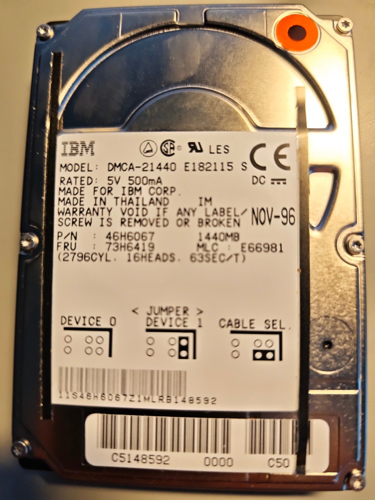 IBM 46H6067 1.4GB IDE 2.5 12.5mm Hard Drive, Computers en Software, Harde schijven, Intern, Gebruikt, HDD, Ophalen of Verzenden