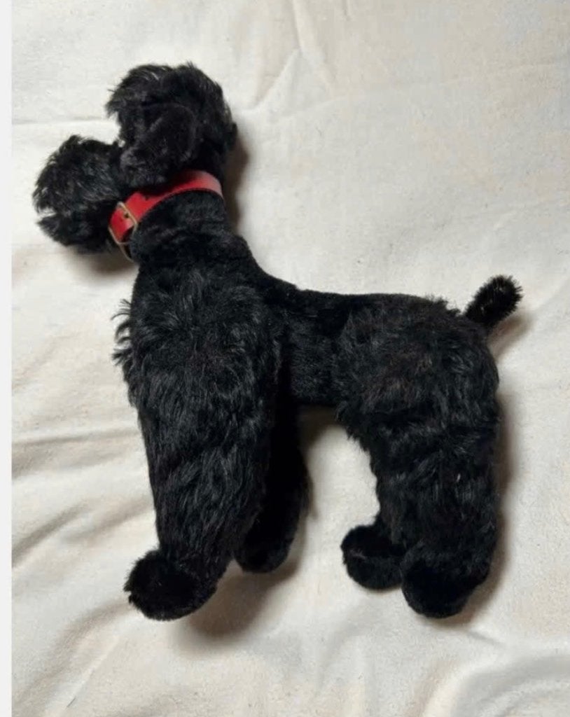 Vintage Steiff pluche zwarte hond, Snobby. Geen knop meer, Ophalen of Verzenden