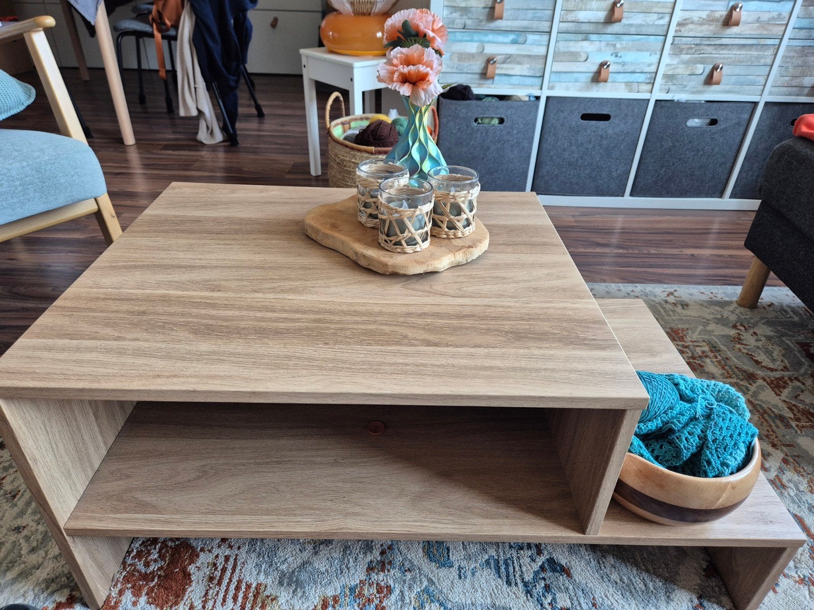 Leuke salontafel met opbergruimte., Huis en Inrichting, Ophalen, 100 tot 150 cm, 50 tot 100 cm, Zo goed als nieuw