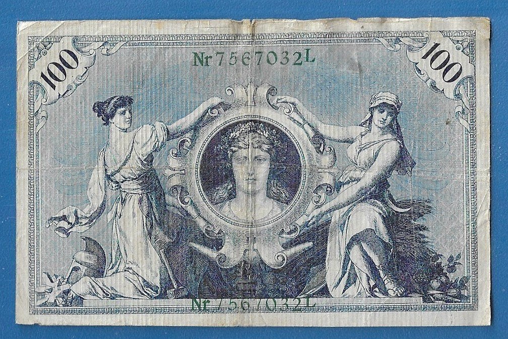 Duitsland biljet 100 Mark, Reichsbanknote - 1908 (groen), Verzenden, Duitsland, Los biljet