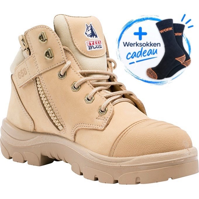 Steel Blue Parkes ZIP S3 Zand 37-49 | Werkschoenen Rits, Werkschoenendeal, Overige kleuren, Marktplaats@werkschoenendeal.nl, Nieuw