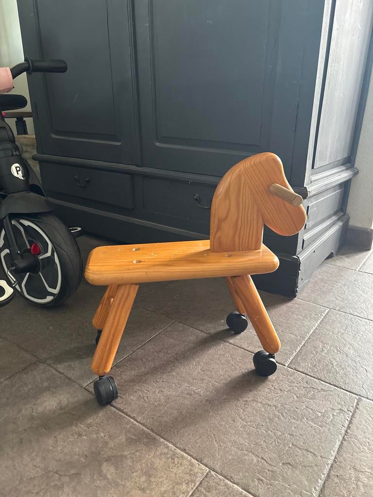 Houten paard op wielen - Loopfietsje voor kinderen, Ophalen, Gebruikt, Overige typen, Met wieltjes