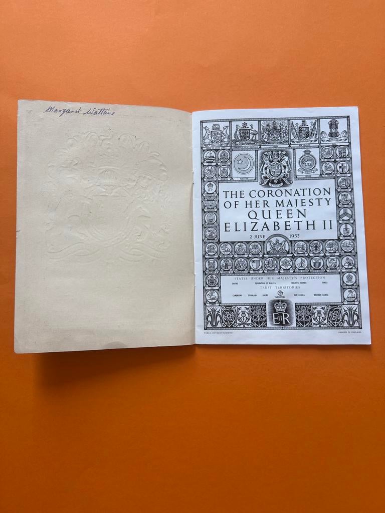 Origineel 1953 kroningsprogramma Queen Elizabeth II, Ophalen of Verzenden