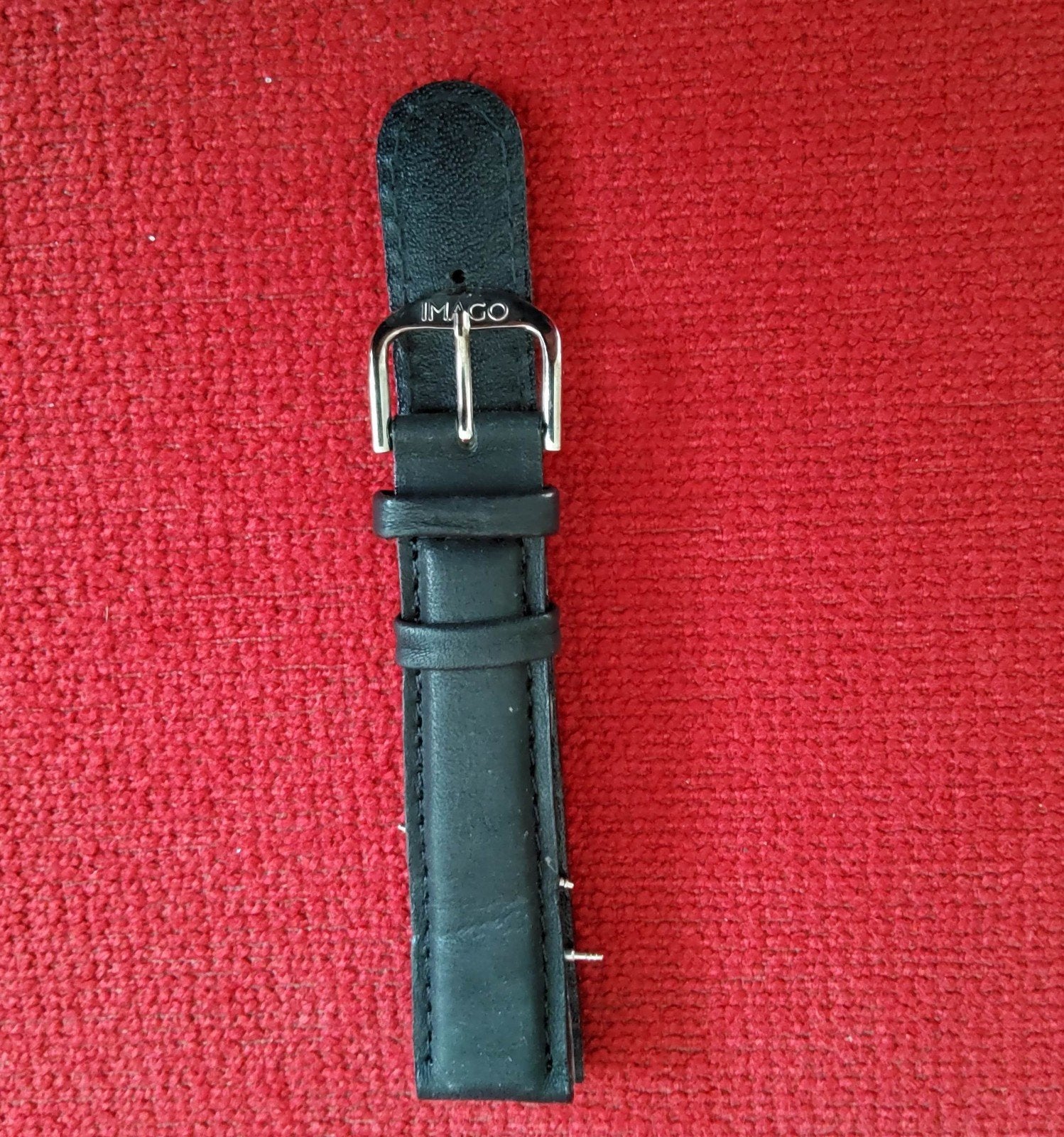 Nieuw: zwart leren HORLOGEBANDJE met zilverkleurige gesp, Ophalen of Verzenden, Nieuw, Zwart, Leer