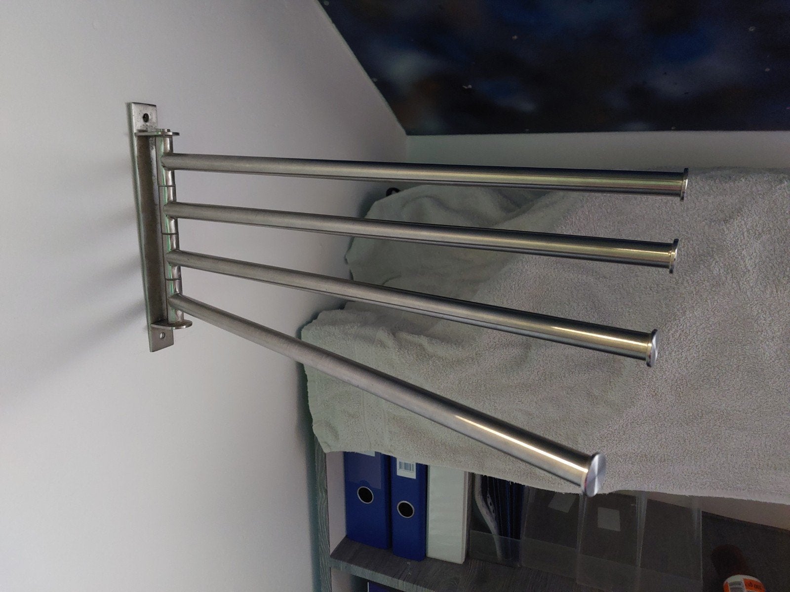 Ikea Grundtal handdoekenrek 4 stangen RVS, Ophalen, Zo goed als nieuw, Grijs, Handdoekenrek