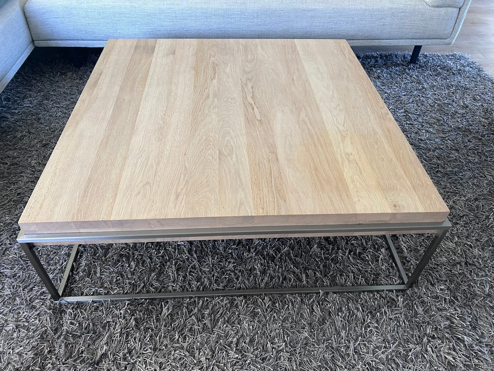 Massief eiken salontafel, Ophalen, Zo goed als nieuw, Modern, 5 – 50