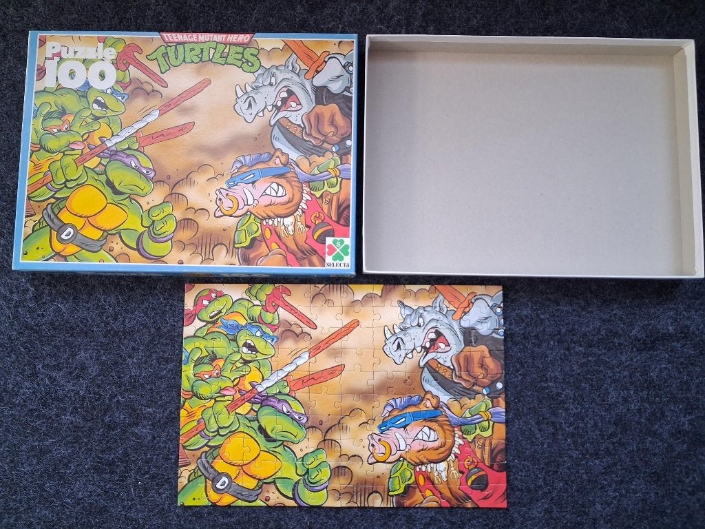 Vintage puzzel van de Teenage Mutant Ninja Turtles TMNT, Ophalen, Zo goed als nieuw