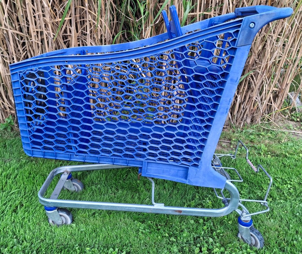 Blauwe boodschappenwagen / winkelwagen, 100 liter of meer, Ophalen, Gebruikt, Overige typen