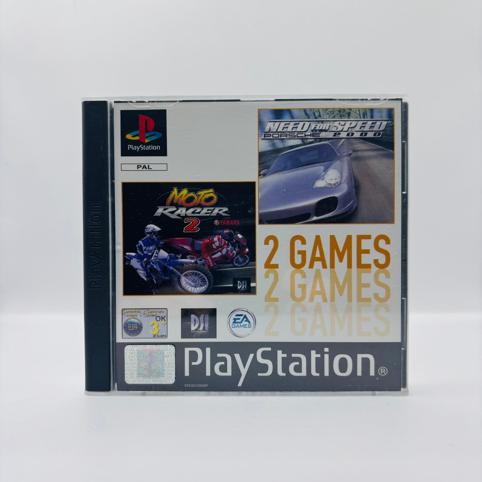 Need For Speed: Porsche 2000 & Moto Racer 2 PlayStation 1, 1 speler, Racen en Vliegen, Sony, Ophalen of Verzenden