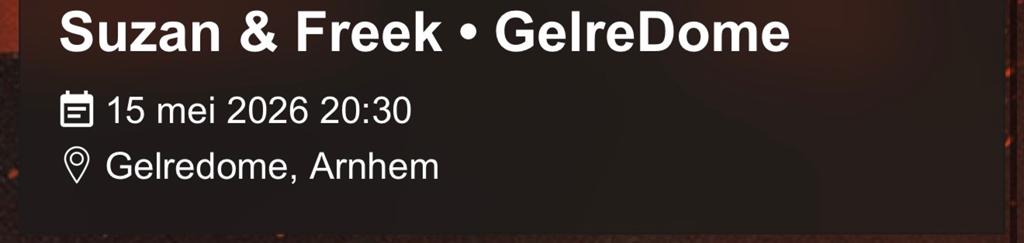 2x Tickets suzan en freek brons zitplaatsen, Twee personen