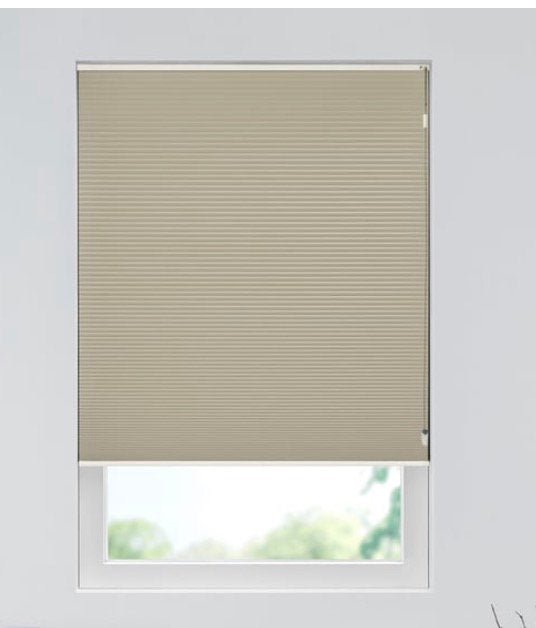 Verduisterende plissé gordijn kleur chai 131,2cm bij 155 cm, Ophalen of Verzenden, Zo goed als nieuw, Beige
