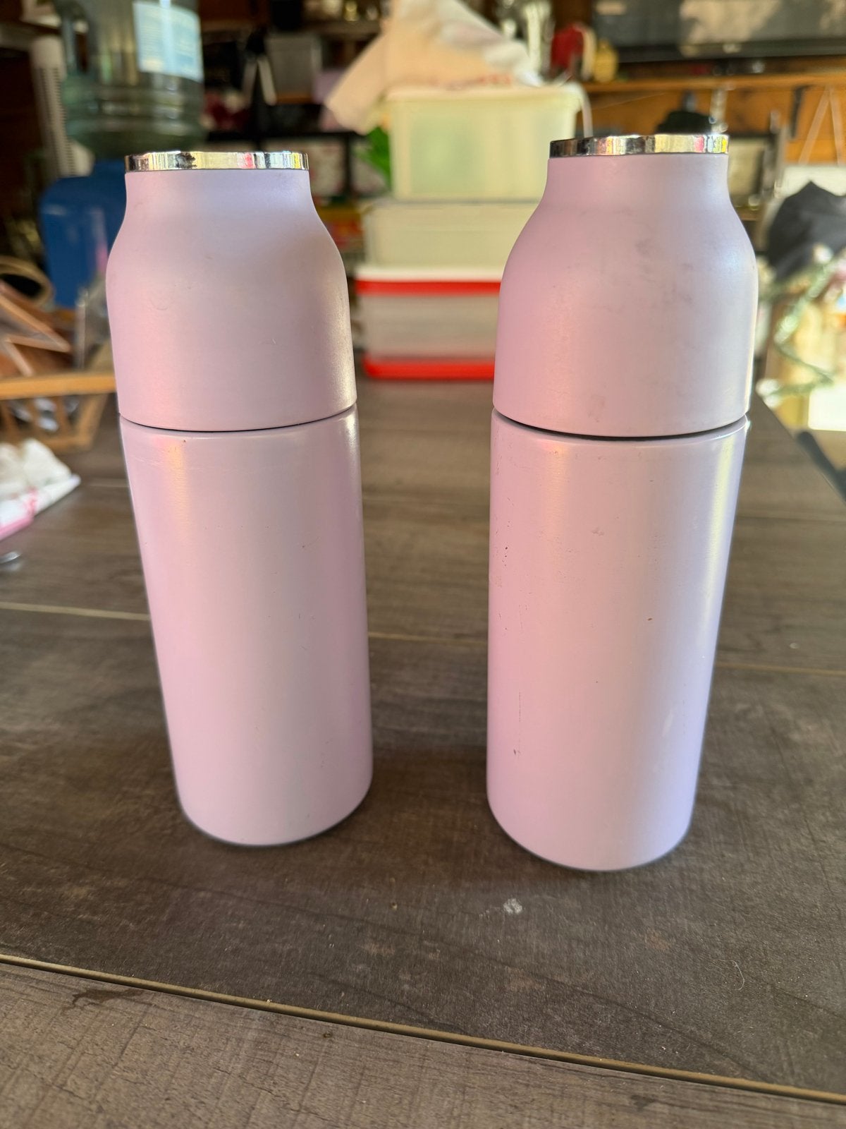 Set van 2 paarse thermosflessen - ideaal voor onderweg, Ophalen of Verzenden, Gebruikt