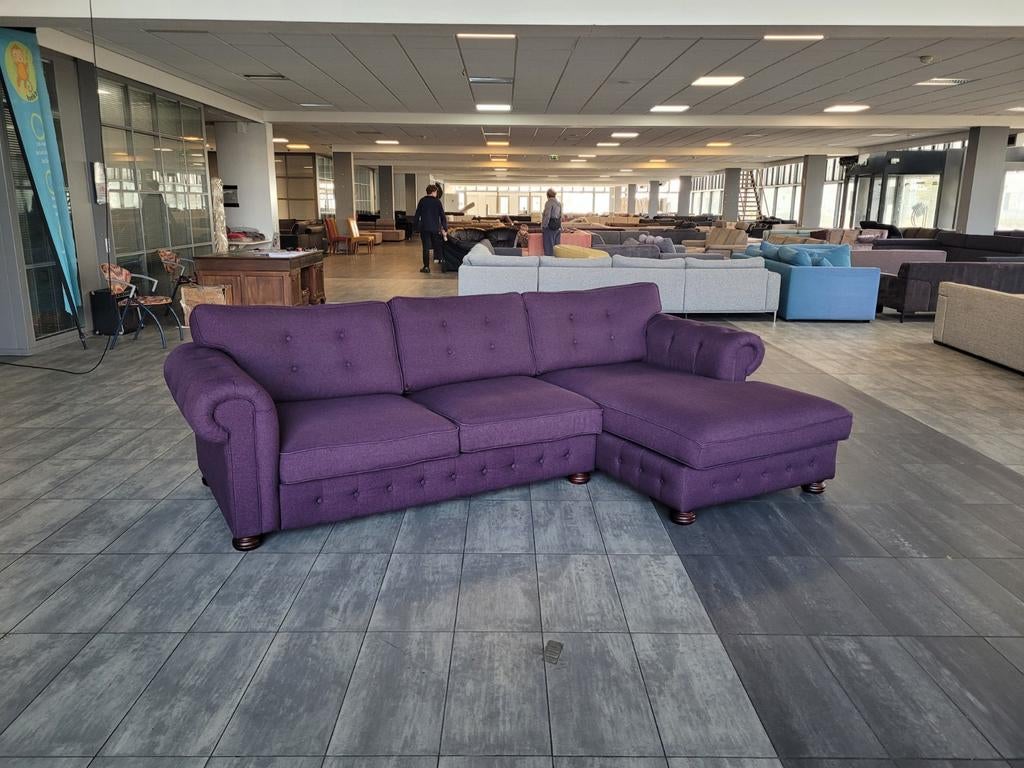✅️️️ GEREINIGD donkerpaarse hoekbank 310x175 GRATIS BEZORGEN, 100 tot 125 cm, UrbanSofa by Ira Ness, Hoekbank, 300 cm of meer