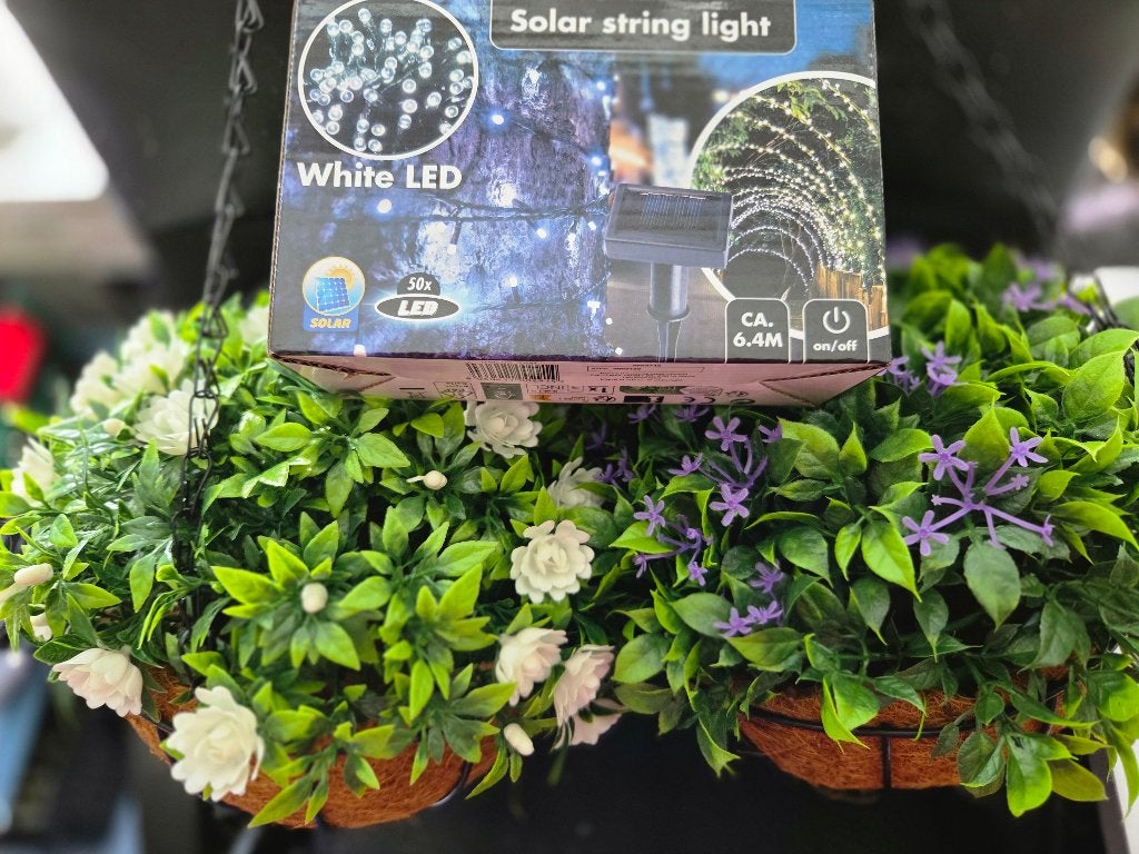 Kunst hangplanten en solar lampjes, Ophalen, Nieuw