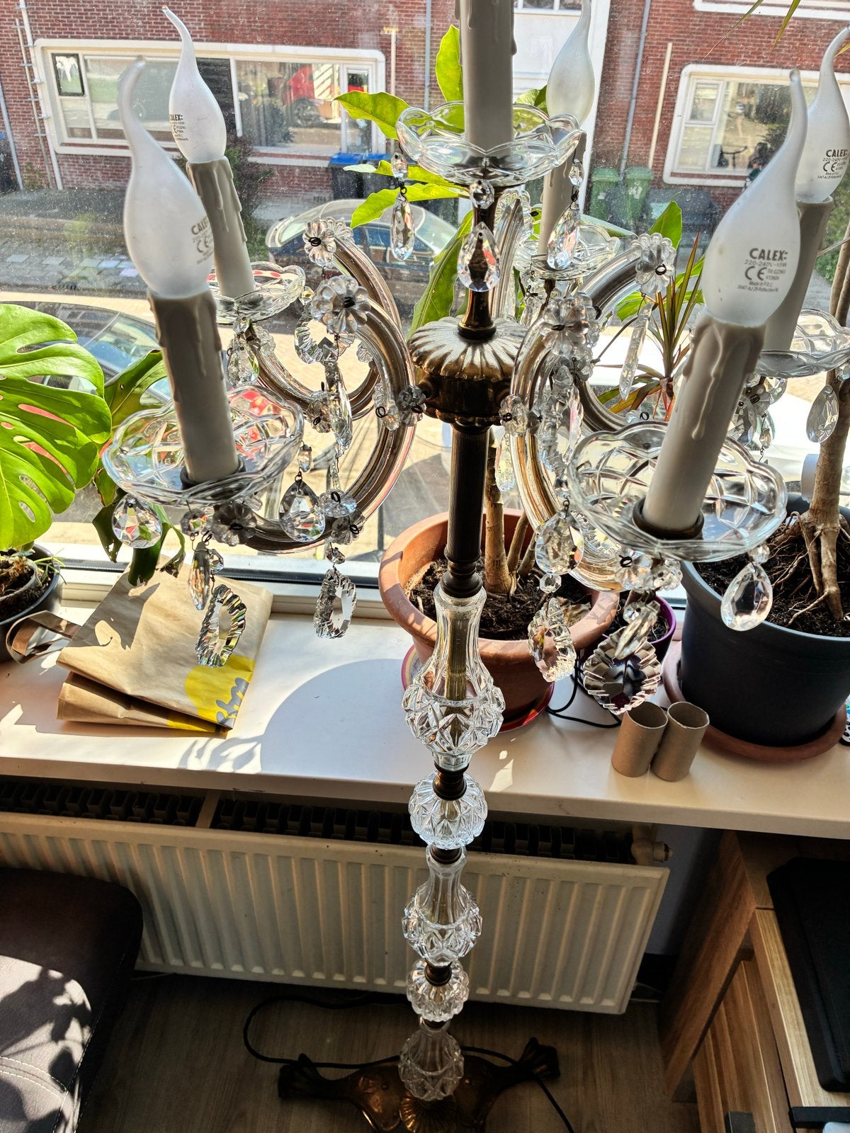 Vintage Kristallen Kroonluchter Vloerlamp, Ophalen
